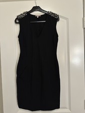 Juicy Couture Black Dress S Mini Solid work Stretch Sheath Pockets