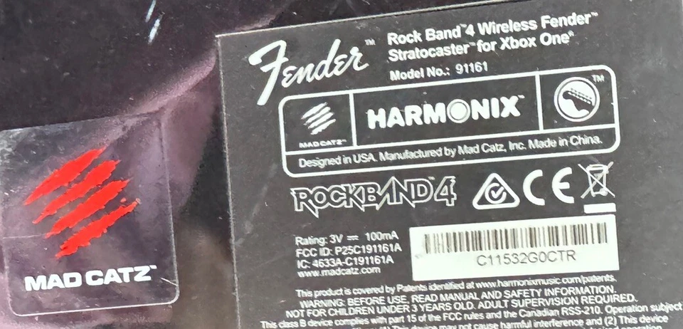 XBOX One Rock Band 4 Wireless Guitar Fender Stratocaster Tested Model 91161 - Image 3 of 3