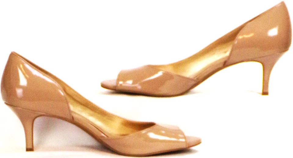 Zapatos de salón BANDOLINO 11M nude-taupe imitación-patente-cuero tacón medio abierto-punta d'Orsay Foto 4 de 4