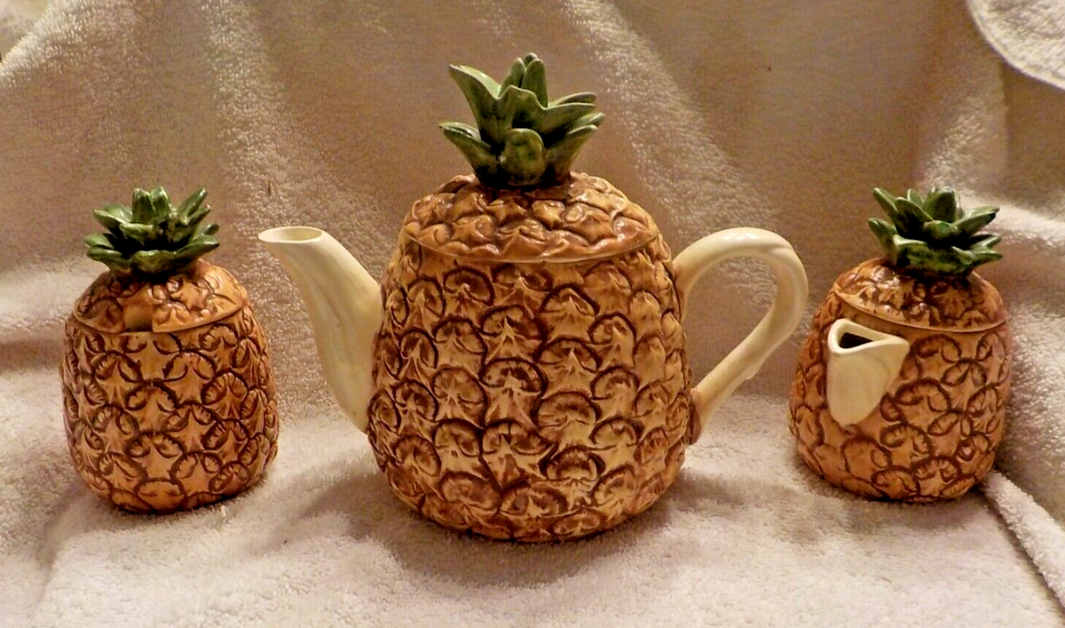 Vintage OTAGIRI JAPAN 1983 CERAMIC PINEAPPLE Tea set - tea pot