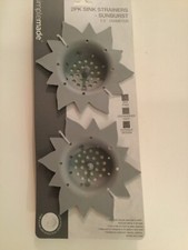 Sink strainer silicone filter food hair debris kitchen floral 2pc Simple Made