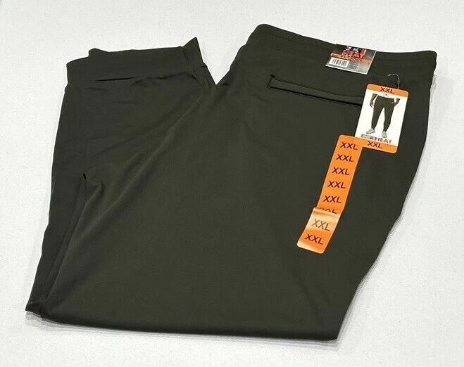 32 Degree Men's Heat Soft Tech Jogger Cuffed pants, Green, Size XXL,