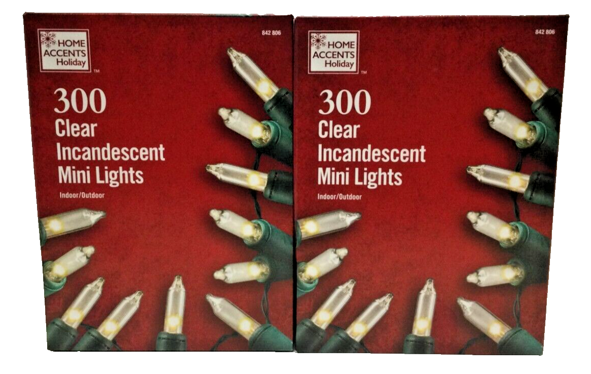 Home Accents Holiday 600 Clear Incandescent Mini Lights, Indoor/Outdoor Use eBay