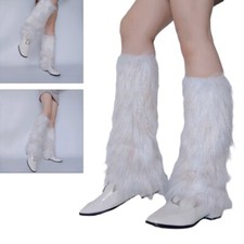 Women Faux Furs Leg Warmer Party Costumes Warm Fuzzy Leg Warmer Boot Cuffs Cover