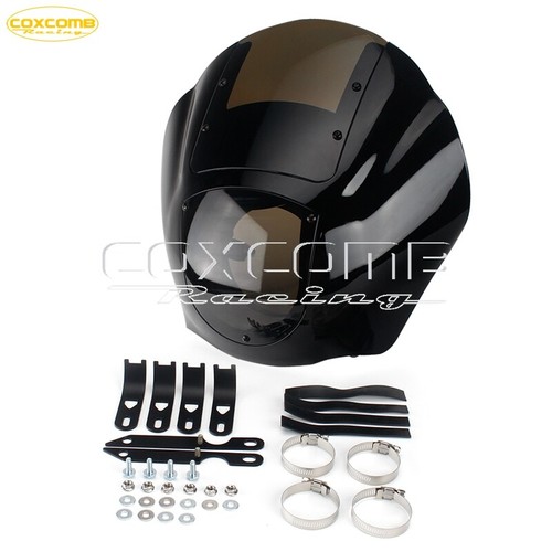 5 3/4" Headlight Quarter Fairing w/ Windshield Screen for Harley Dyna Sportster - Picture 2 of 10