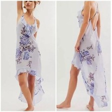 Free People NWOT Intimately Getting Out Slip Floral Dress in Blue Size Small