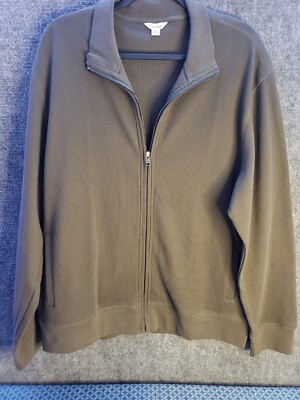 Calvin Klein XL Full Zip Sweater Men's Olive RN#36543 997 PC