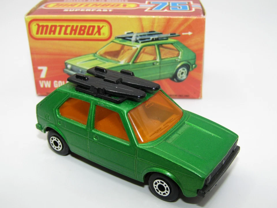 Matchbox Superfast No 7 VW Golf Very rare SATIN GREEN body Lemon Int Grey VNMIB - Image 3 of 4