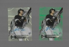 2018 Topps High Tek Nicky Delmonico Green Auto 70/99 & Base Auto (2 cards)