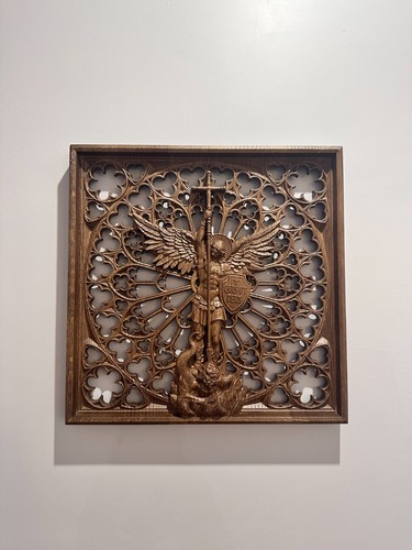 Archangel Michael wall wood art Saint Michael home decor housewarming ...