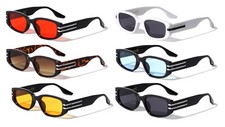 SLIM SLEEK RECTANGULAR SUNGLASSES CLASSIC CASUAL RETRO DESIGNER FASHION TRENDY