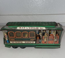Vintage Tin Toy Train Trolley Car Powell Mason Sts. Municipal Railway 504