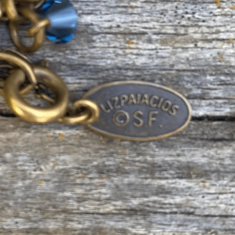 Collar Triple Flor Cristal Swarovski Azul y Rojo Liz Paiacios. Usado en excelente estado! Foto 3 de 4