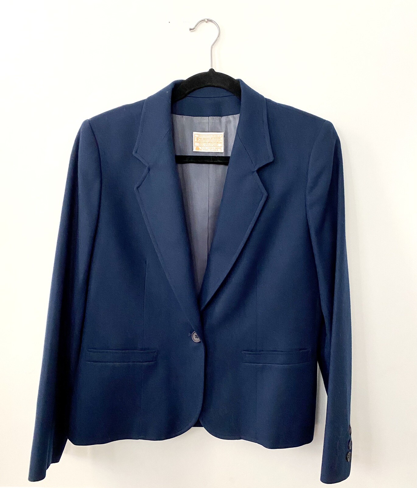 PENDLETON Womens Virgin Wool Jacket Navy Single B… - image 1