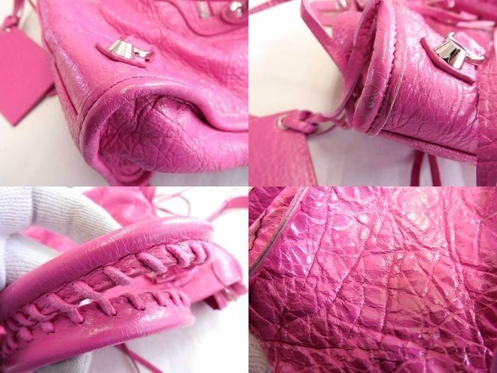 Balenciaga City Leather 2Way Bag Shoulder Bag Dullness Pink Balenciaga City Leather 2Way Bag Shoulder Bag Dullness Pink