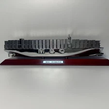 MSC dry cargo container ship Mediterranean 32cm electroplated silver alloy model