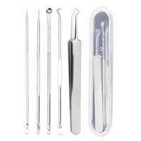 Hochwertiges Mitesserentferner Set Mit Gebogener Pinzette Und Hygienischer Box