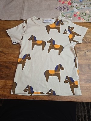 Mini Rodini Organic Boys Sz 5 6 T Shirt Top Horse Pony Western