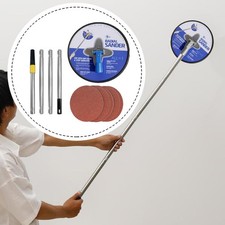 Manual Plaster Sander with 5 Abrasive Sheets of Different Grits, Round Head,