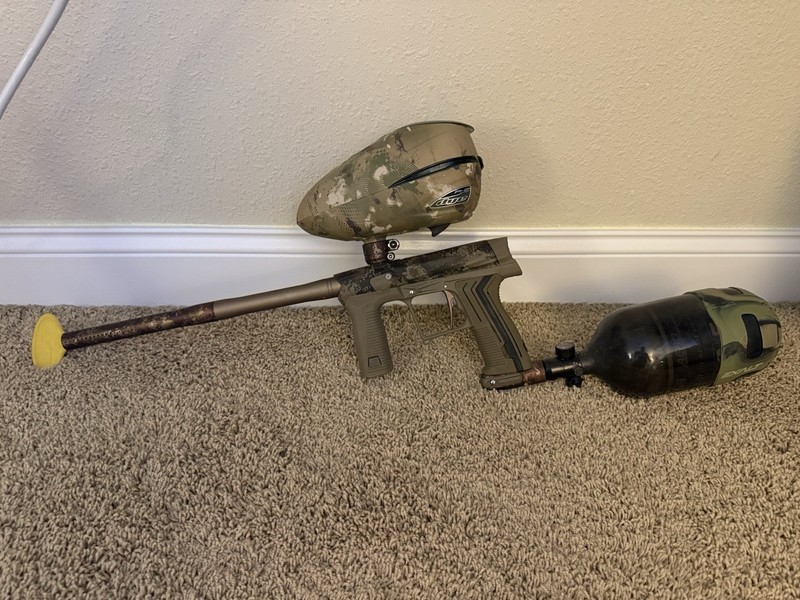 Planet Eclipse Etha 3 HDE Earth Camo Marker + Dye R2 Loader + HK Army Air Tank
