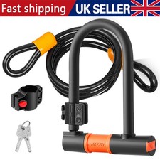 Heavy Duty U Shape Bike Lock W/ 2 Keys Cable Anti Theft Secure Locks for Bicycle