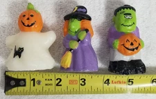Avon Vintage Trick or Treat Trio Candle Set Witch Ghost Frankenstein Halloween