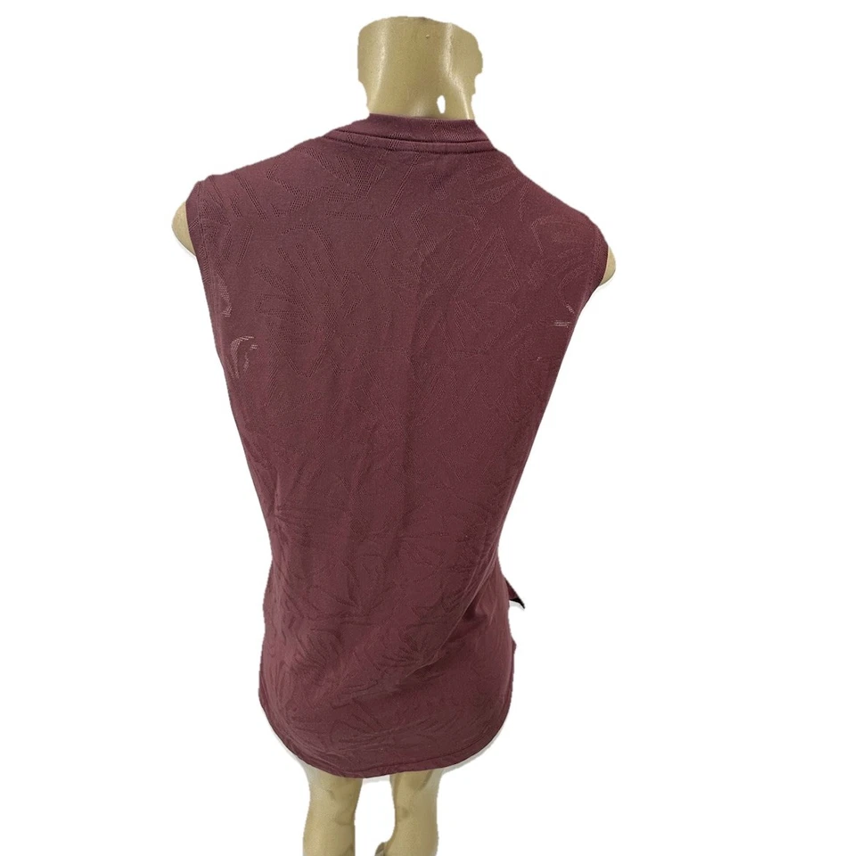 Regata Athleta feminina pequena essencial gola V em rosa tawny elástica sem mangas TS13 - Imagem 3 de 4