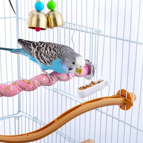 9 Pezzi Mangiatoia per Uccellini Piccoli Facile Installazione Portatile Plastica Pappagalli Fringuelli Nuovo - Foto 3 di 7