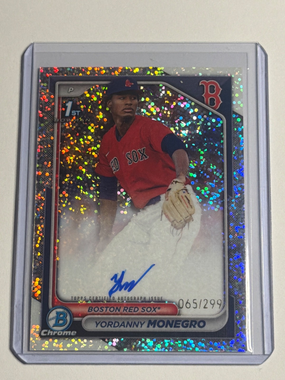 2024 1st Bowman Chrome #CPA-YM Yordanny Monegro Auto Sparkle Refractor #D /299