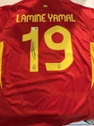 Lamine Yamal Autographed/Signed Spain Red World Cup Soccer Futbol Jersey BAS COA