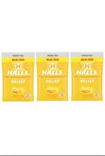 Lot Of 3 HALLS Sugar-Free Cough Drops Honey Lemon 180 Count, 540 Drops Total