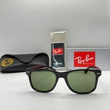 Ray-Ban RB2140 Wayfarer Sunglasses Unisex Black Frame 56mm Green Lens UV