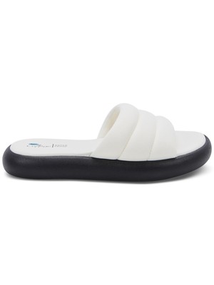 AQUA COLLEGE Womens White Snake Simona Toe Platform Slip On Slide Sandals 9 M