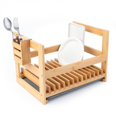 Bamboo Dish Drying Rack With Utensil Holder Stone Dish Drying Mat Wooden Dish Dr