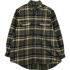 Used FIELD and STREAM long-sleeved flannel check shirt men's size L equivalent