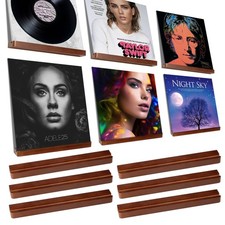 Best Heimlove 6 Pack Solid Wood Vinyl Record Wall Mount Shelves, Walnut 12 Inch
