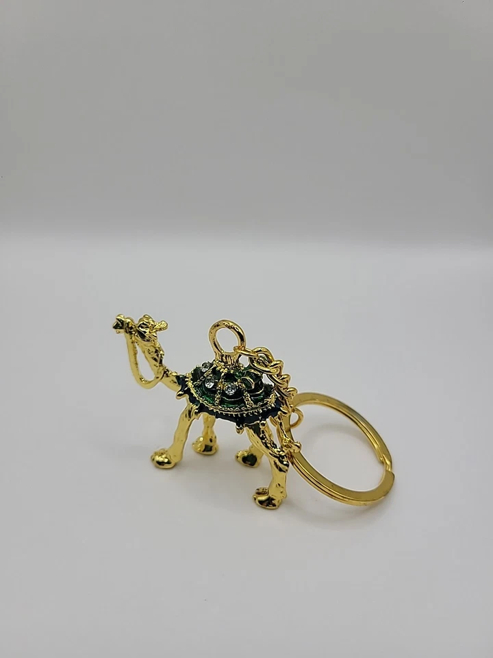 Vintage Gold Tone Camel Keychain Enamel Decorated Souvenir Exotic Animal - Image 4 of 4