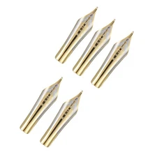 5pcs 0.5mm Fountain Pen Nibs Medium Nib Tips Iridium Writing Pen Tip Gold
