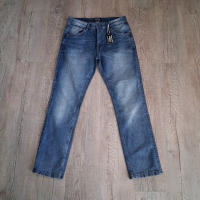 Grizzly Griptape Blue Jeans Light Wash Straight Fit Stretch Mens 31x30 NWT