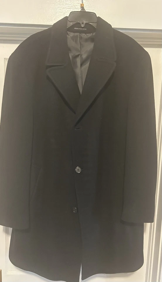 Abrigo Ralph Lauren etiqueta azul lana pesada para hombre negro talla grande Foto 3 de 4