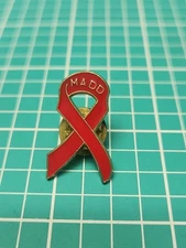 Vtg MADD Mother's Against Drunk Driving Gold Tone Lapel Pin