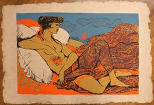 SALVATORE FIUME SERIGRAFIA  SU PERGAMENA FIRMATA   50x70  PROVA ARTISTA RITRATTO