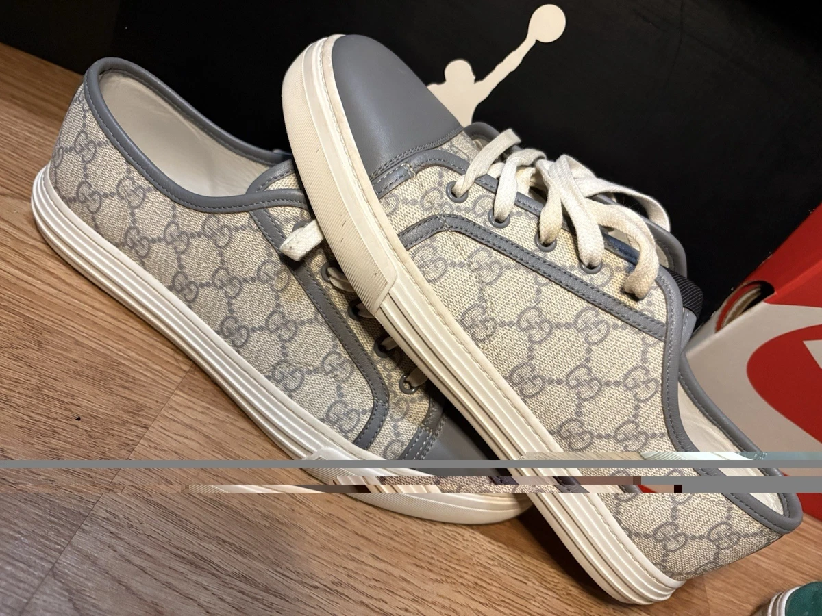 Gentle used gucci brown leather size 42 shoes Gucci Gucci Shoes Monogram Logo GG Leather Canvas Sneakers  main image 2