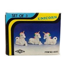 Vintage Fine Porcelain Bisque Unicorn Figurines Set of 3 Artmark