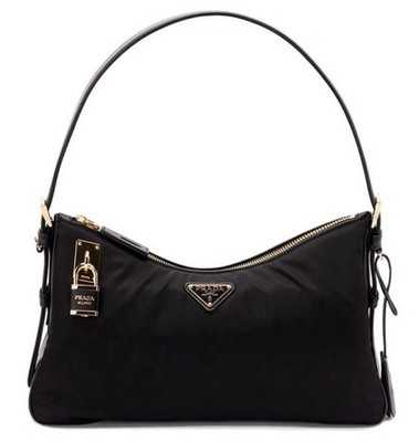 $2600 NEW! PRADA LARGE AIMEE RE NYLON SAFFIANO BLACK SHOULDER BAG