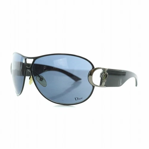 Christian Dior Boucle 2 Lunettes de Soleil Bleu Noir Plastique 67mm Logo Eyewear