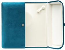 COWFEX Velvet Big Chunky Pearl Necklace Gift Box 7.1"L x 7.1"W x 1.5"H, Blue