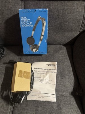 Vtg Realistic Nova 52 Fold-Ups Folding Headphones Retro Audio 33-979