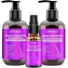 Hair Growth Shampoo and Conditioner Set With Rosemary, Biotin, Argan, and Cas...