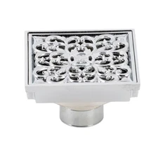 Kingston Brass BSF9771 Watercourse 4"W Scroll Square Shower Drain - Chrome